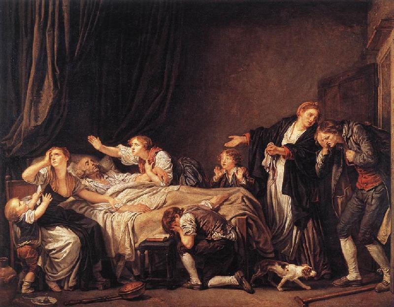 GREUZE, Jean-Baptiste The Punished Son dgs Sweden oil painting art